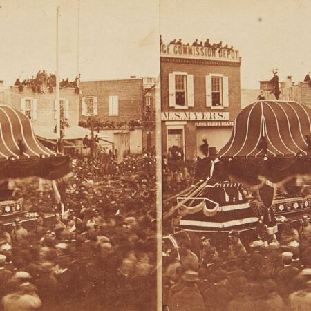 Ridgway Glover Lincoln's Funeral Procession Stereoview Photograph