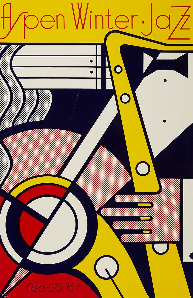 le_pho_banner 2 Roy Lichtenstein Aspen Winter Jazz Silkscreen Signed