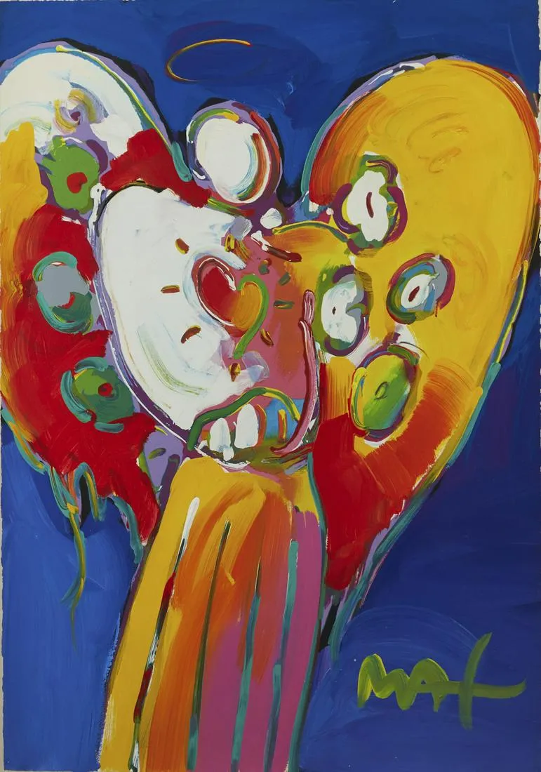le_pho_banner 2 Peter Max "Angel with Heart" Oil on Paper