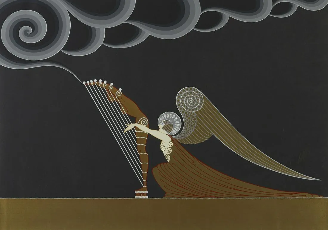 le_pho_banner 2 Erte "Angel" Silkscreen on Paper