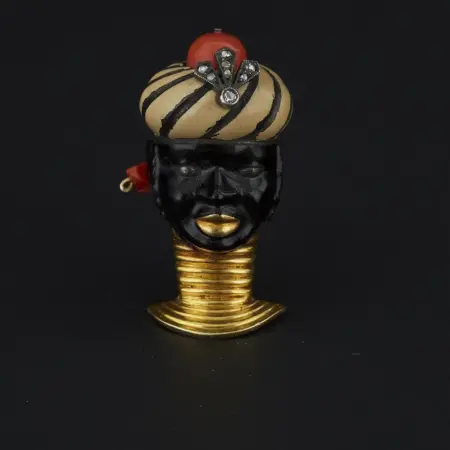 Cartier Gold and Enamel "Blackamoor" Brooch