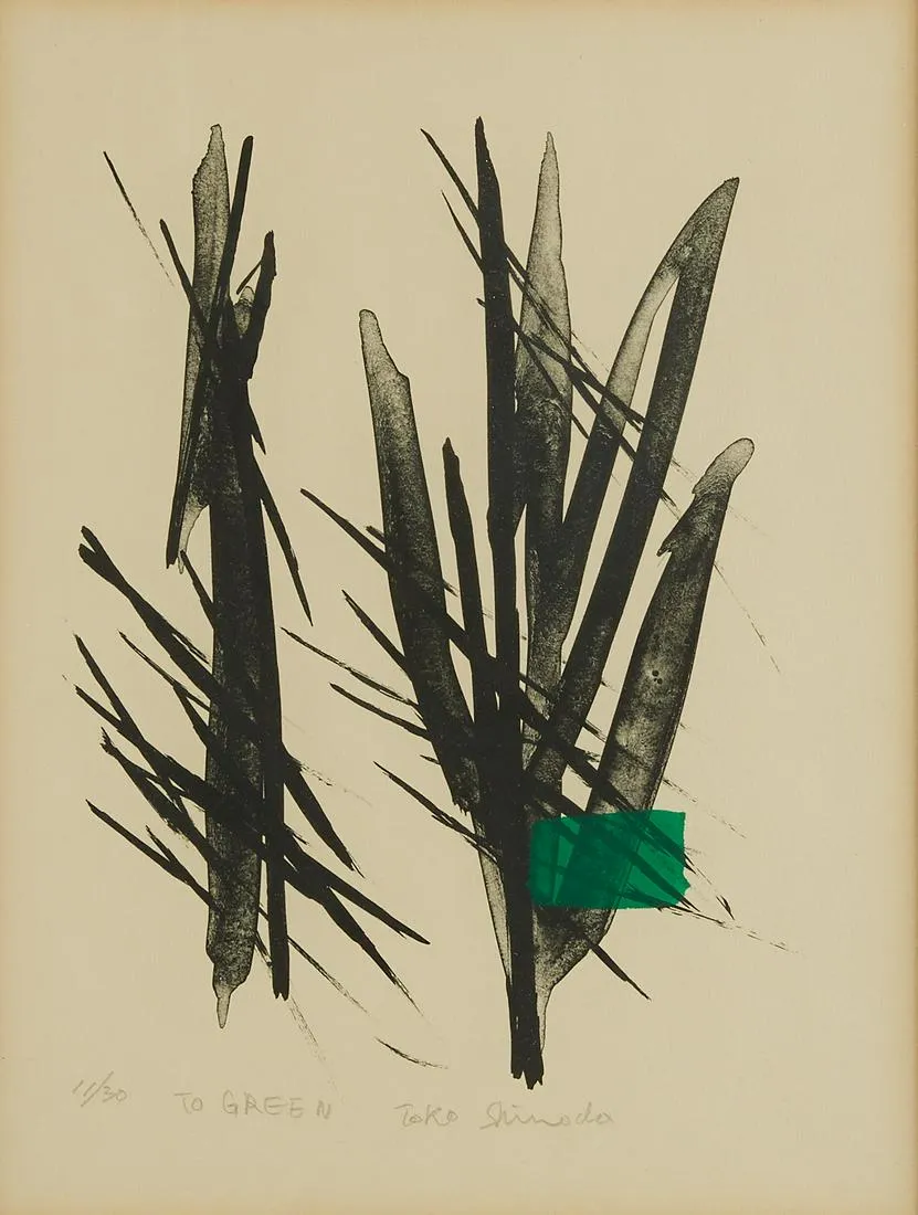 Toko Shinoda "To Green" Color Lithograph