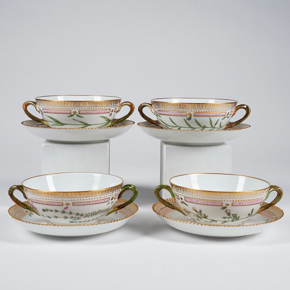 le_pho_banner 2 Set of 4 Flora Danica Soup Cups & Saucers