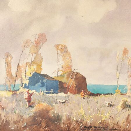 Roy M. Mason "Quail Hunters" Watercolor