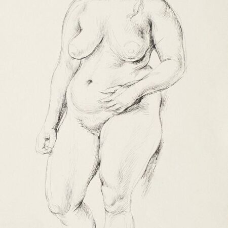 Paul Cadmus Female Nude Ink on Paper