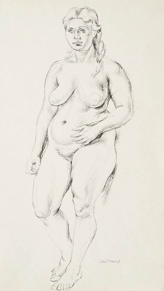 Paul Cadmus Female Nude Ink on Paper