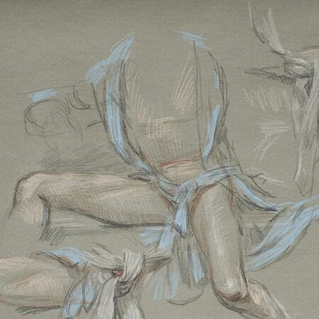 Paul Cadmus Figure Study Crayon on Paper