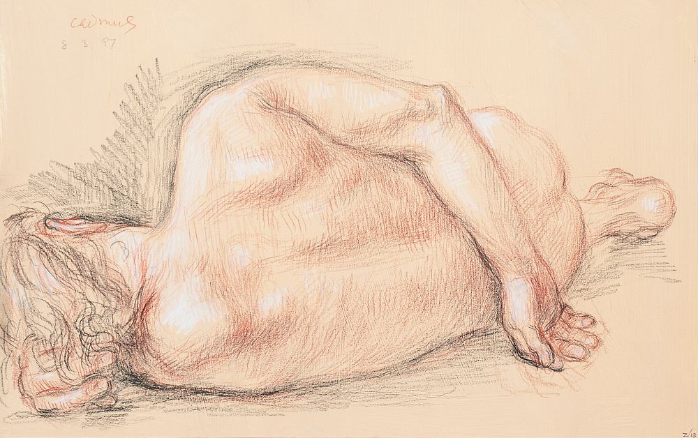 le_pho_banner 2 Paul Cadmus Male Nude Crayon on Gesso + Pigment Board
