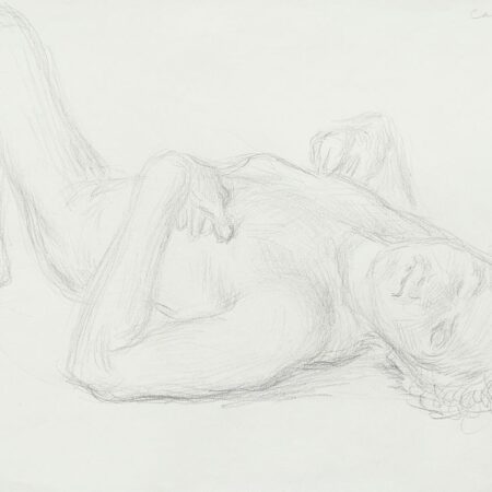 Paul Cadmus Supine Male Nude Graphite on Paper