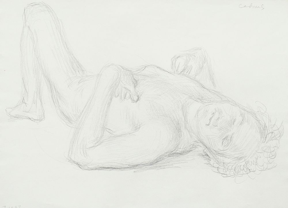 le_pho_banner 2 Paul Cadmus Supine Male Nude Graphite on Paper