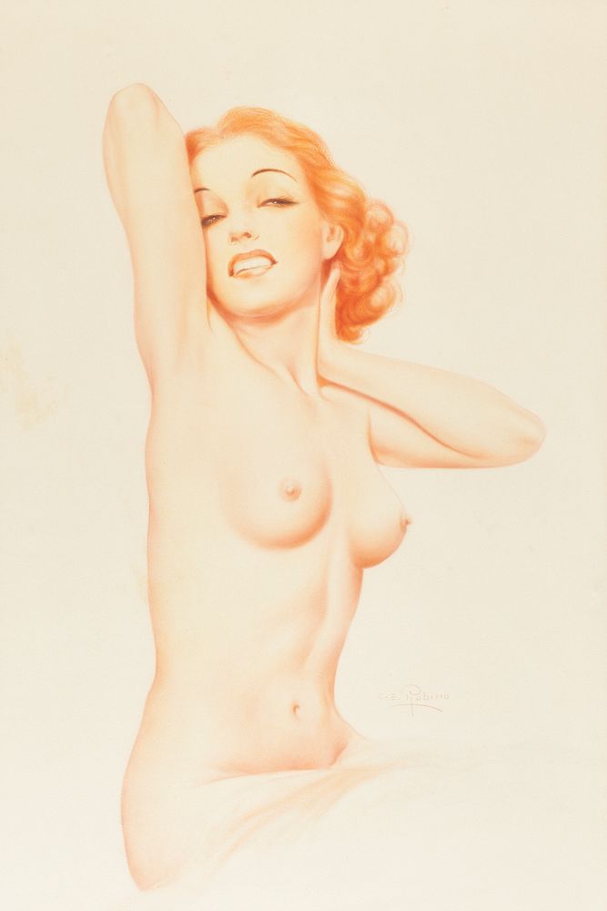 le_pho_banner 2 Charles Rubino Female Nude Pastel Drawing