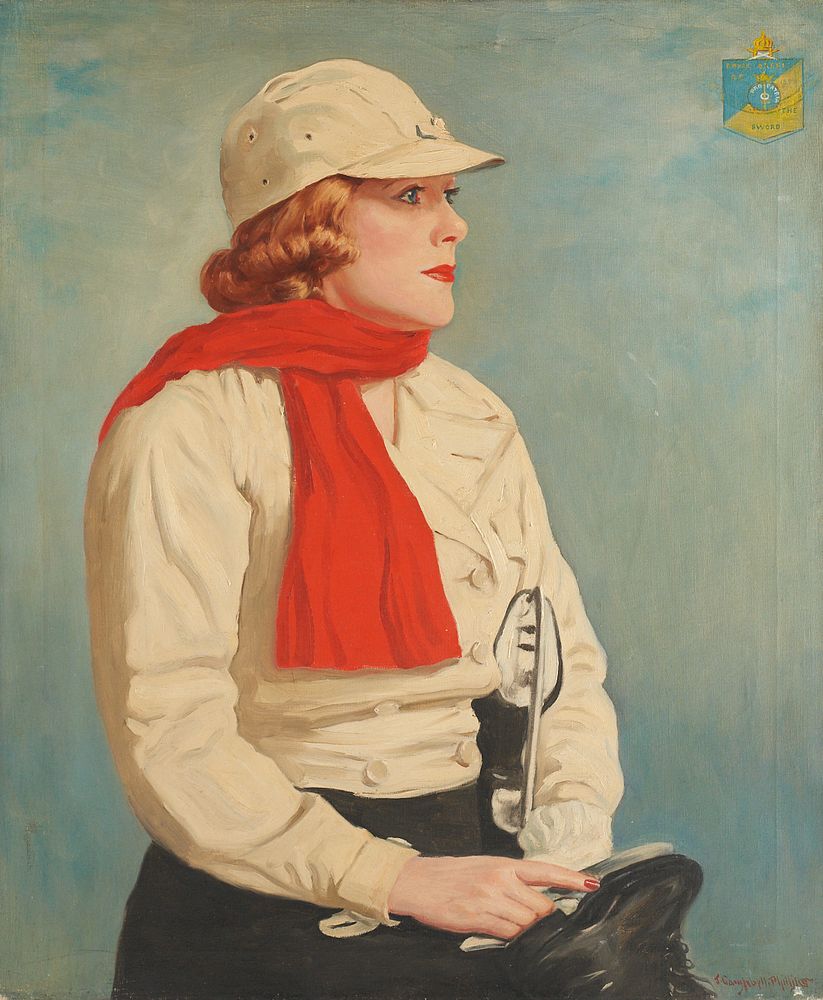 le_pho_banner 2 J. Campbell Phillips Portrait of a Female Ice Skater Oil on Canvas