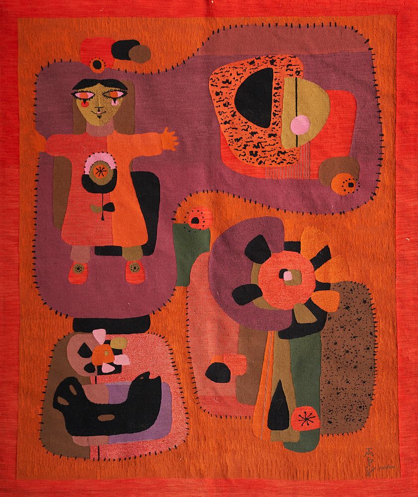 le_pho_banner 2 Maria Flavia "Menina Com Girassol" Wool Tapestry