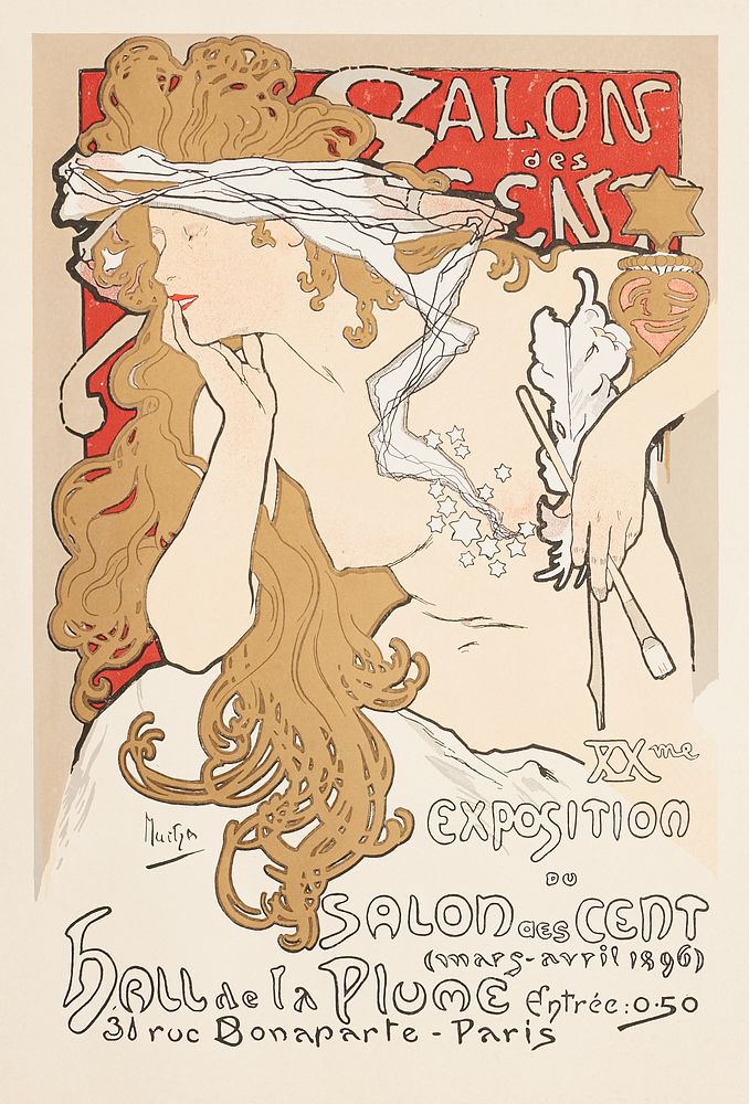 le_pho_banner 2 Alphonse Mucha 1896 Salon des Cent Poster & Walton "Paris: Known & Unknown" 1898