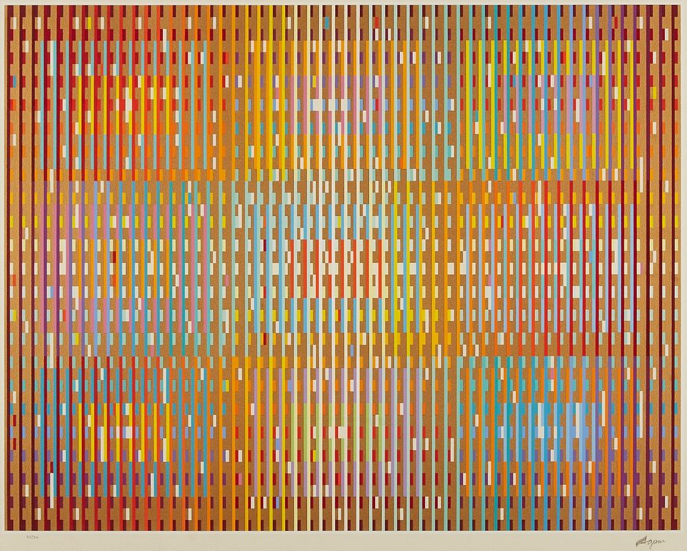 le_pho_banner 2 Yaacov Agam Geometric Gold Silkscreen