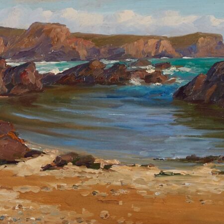 Nicholas Brewer "On the Beach" Laguna Oil on Board