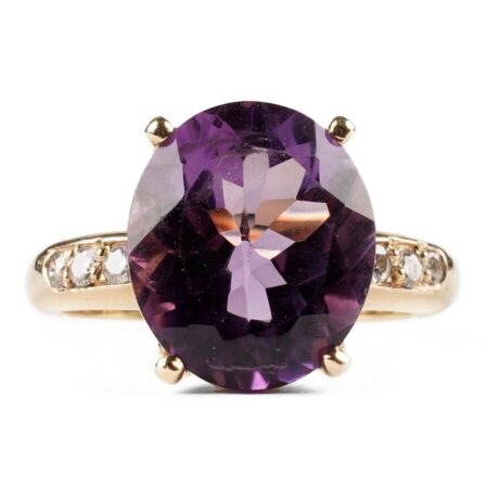 H. Stern 18K Gold Amethyst Diamond Ring