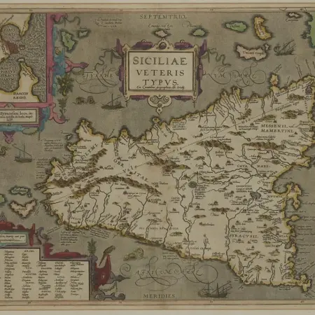 Ortelius Map of Sicily "Siciliae Veteris Typus" 1584