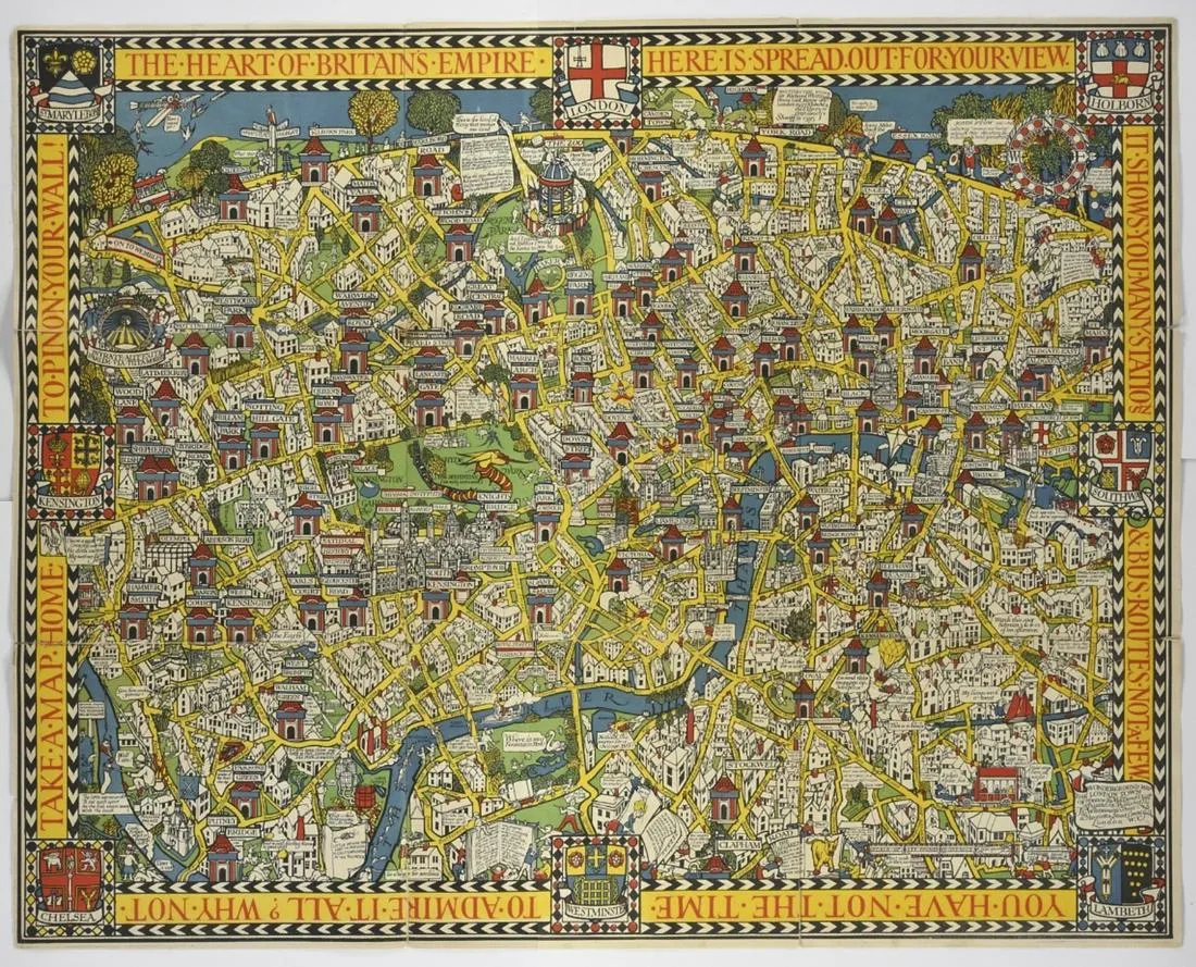 le_pho_banner 2 The Wonderground Map of London Town 1915 MacDonald Gill
