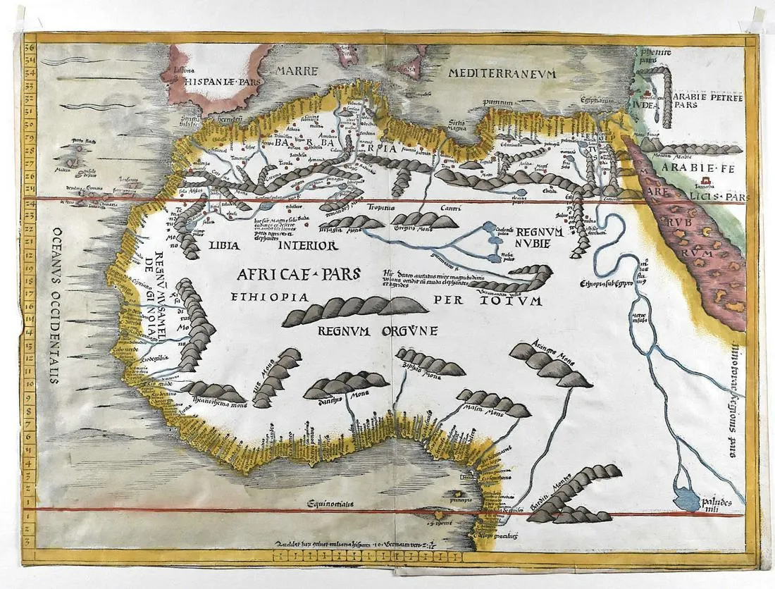 Martin Waldseemuller Ptolemy Map of North Africa 1513