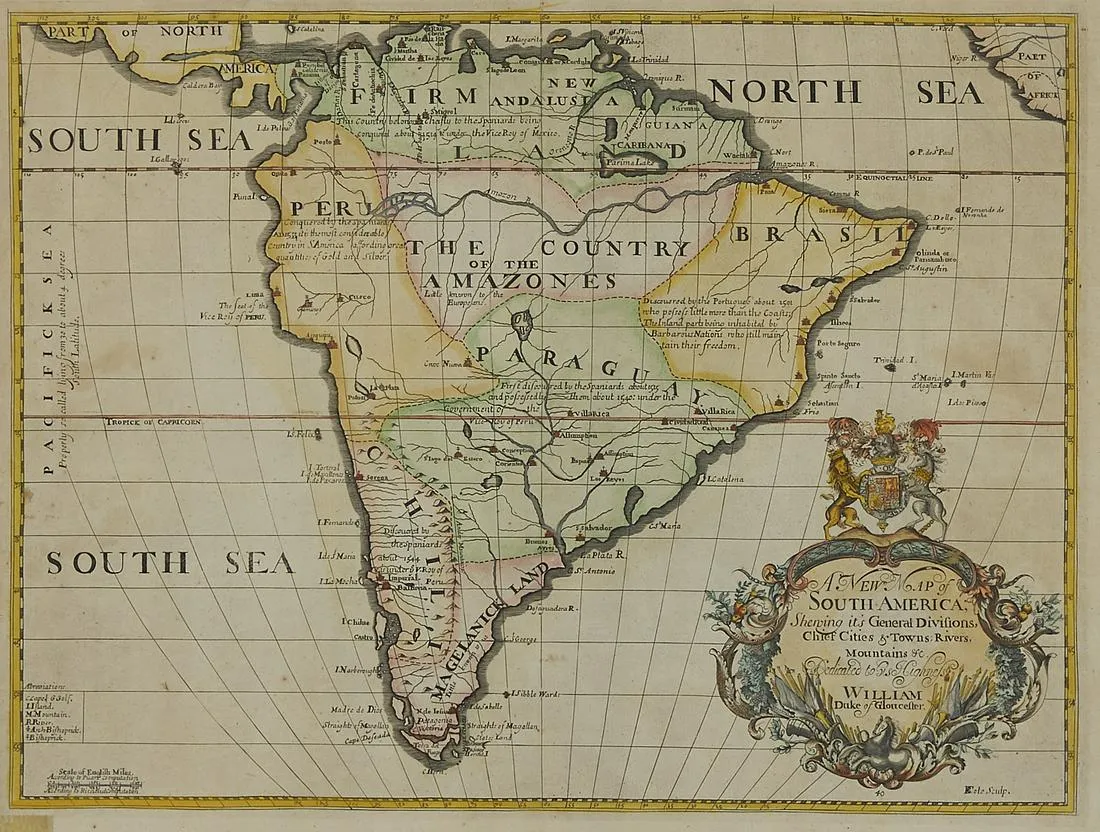 le_pho_banner 2 Edward Wells Map of South America ca. 1700-1738