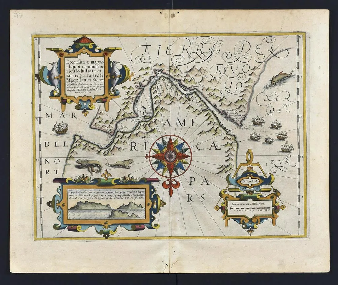le_pho_banner 2 Mercator Hondius Map of the Straits of Magellan ca. 1611
