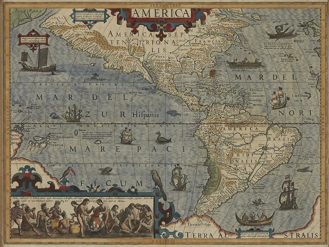 le_pho_banner 2 Hondius Map North and South America 1606
