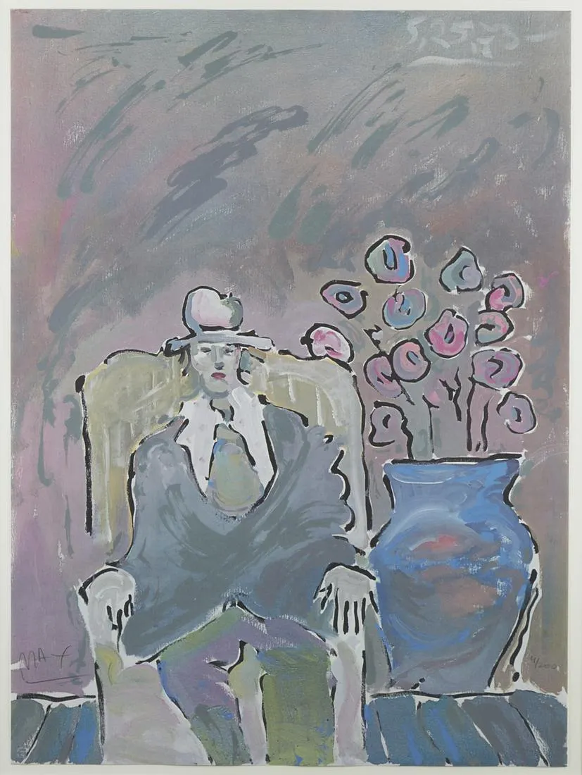 le_pho_banner 2 Peter Max Serigraph Man with Flowers