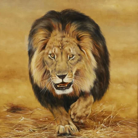 Eric Forlee Lion Painting Oil on Canvas