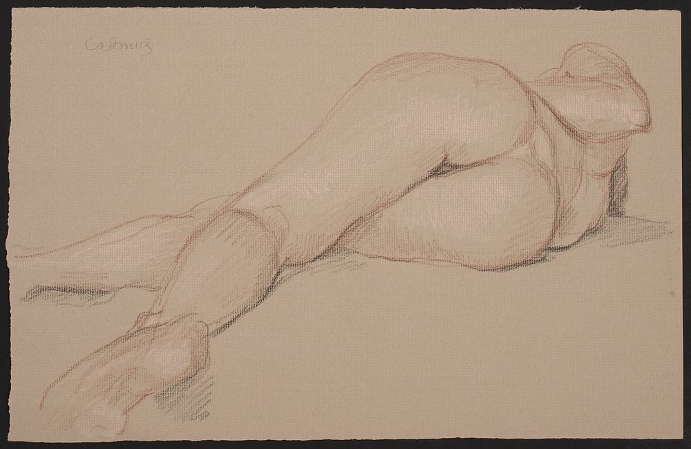 le_pho_banner 2 Paul Cadmus Lying Nude Back View Crayon on Paper