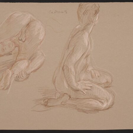 Paul Cadmus Male Nude Positions Crayon on Paper
