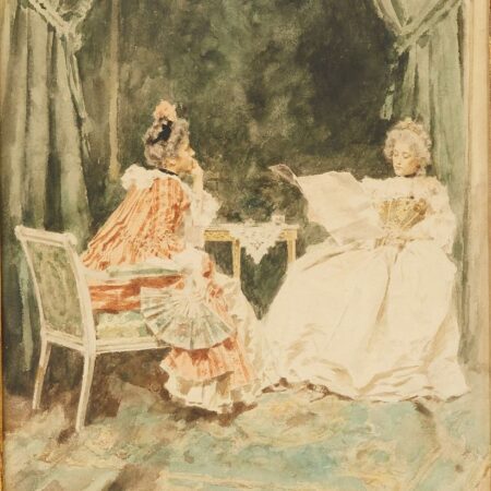 Mariano Fortuny Watercolor on Board