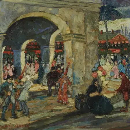 Colette Pope Heldner "Mardi Gras Day New Orleans" Oil on Canvas