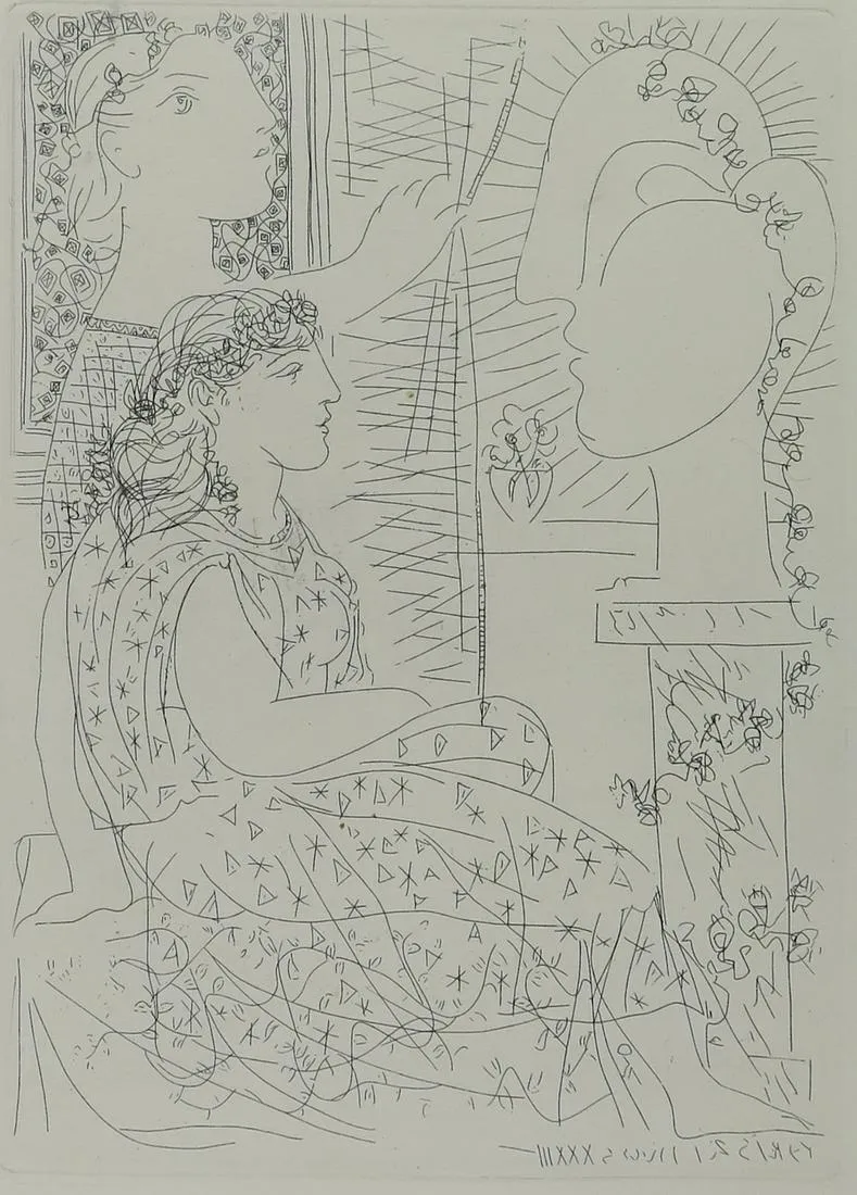 le_pho_banner 2 Picasso "Deux Modeles Vetus" Etching from "Suite Vollard"