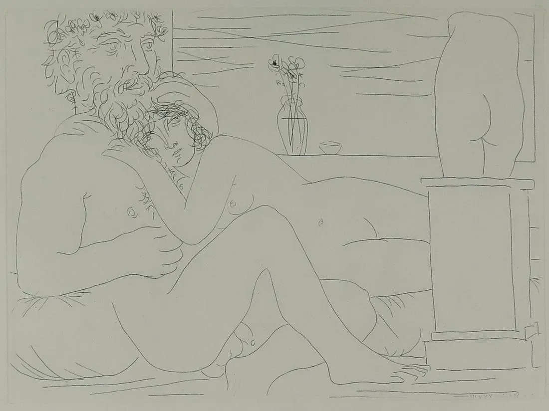 le_pho_banner 2 Picasso "Sculptor at Rest with his Model" Etching from "Suite Vollard"