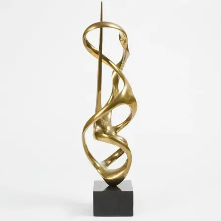 Kieff Grediaga "Cabeza-y-Musa" Polished Bronze Sculpture