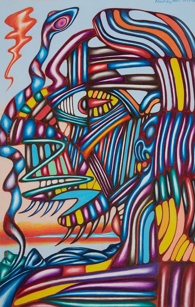 le_pho_banner 2 Frank Big Bear "Shaman (with snake on his nose)" Colored Pencil on Paper