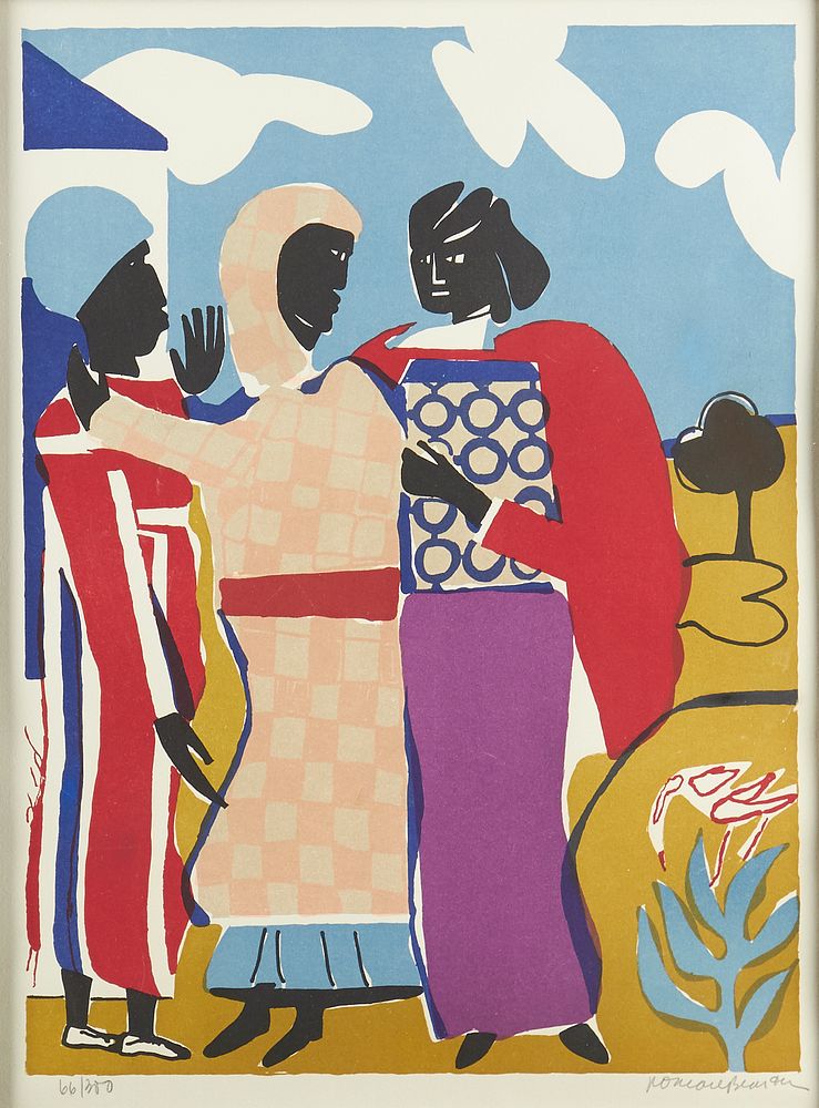 le_pho_banner 2 Romare Bearden "Three Women (Easter Sunday)" Color Lithograph