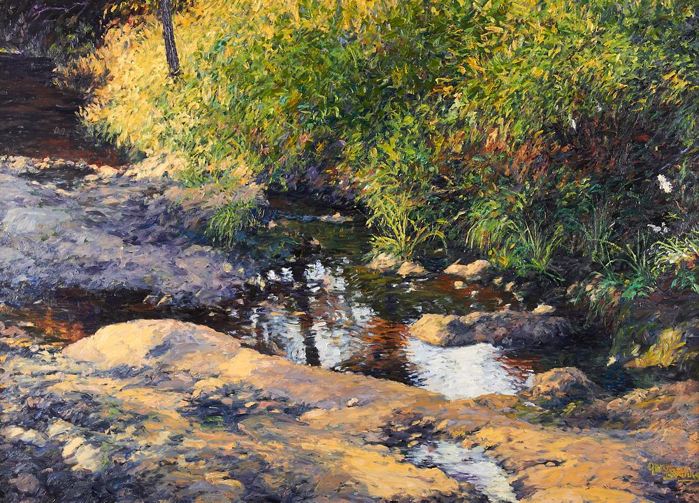 le_pho_banner 2 Gary Bowling "Retreat to a Summer Brook" Oil on Canvas 1999