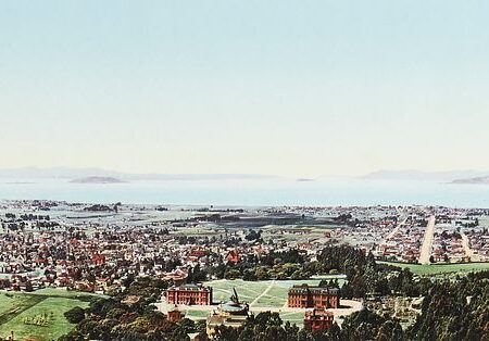 William Henry Jackson "The Golden Gate from Berkeley Heights" Photochrome