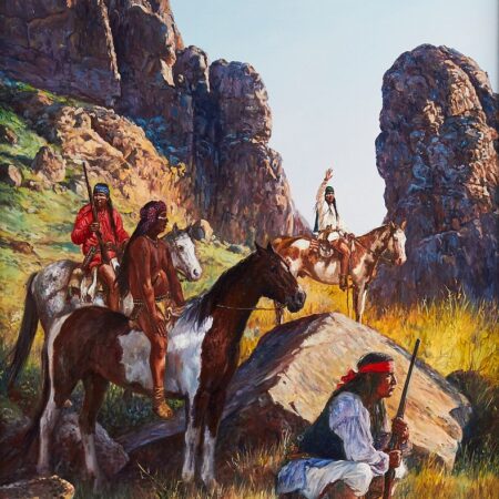 Hubert Wackermann "Apache Hideout" Painting on Canvas