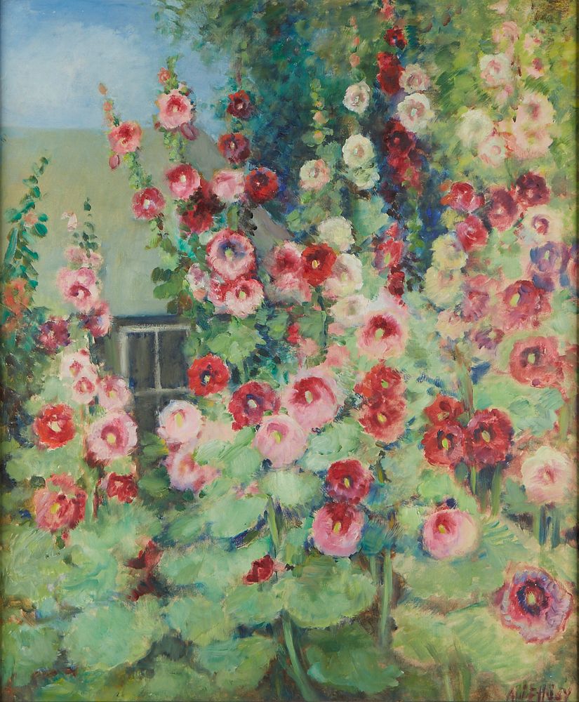 le_pho_banner 2 Alice Hugy Flowers and House Oil on Board