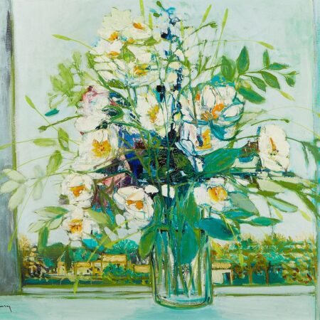 Michel Henry "Anemones Blanches" Still Life Painting