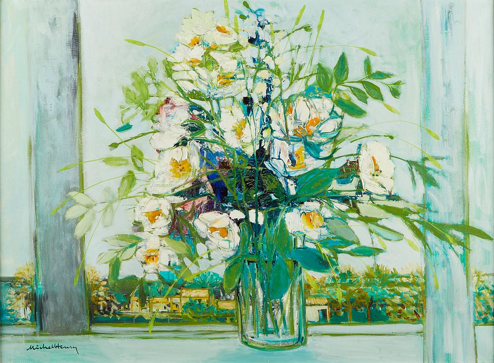 le_pho_banner 2 Michel Henry "Anemones Blanches" Still Life Painting