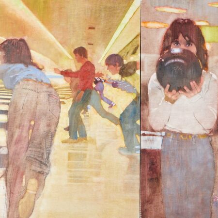 Bernie Fuchs "Bowling" Oil on Canvas Diptych