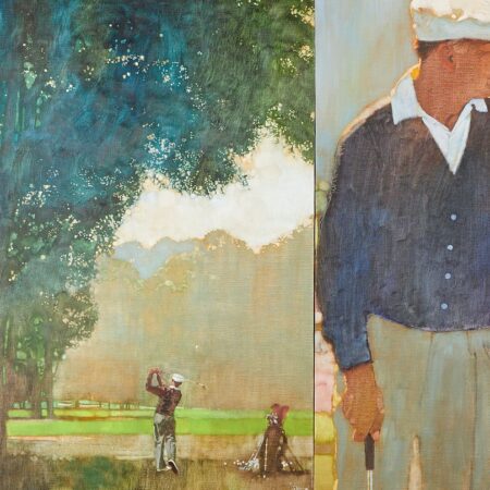 Bernie Fuchs "Golfer, Ben Hogan" Oil on Canvas