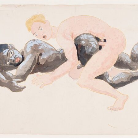 Duncan Grant "Two Copulating Figures III" Mixed Media