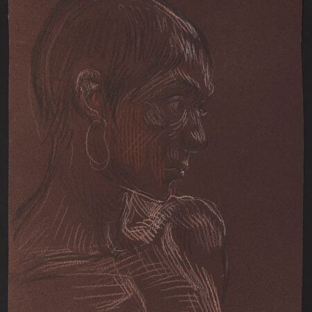 Paul Cadmus Portrait Crayon Drawing on Paper