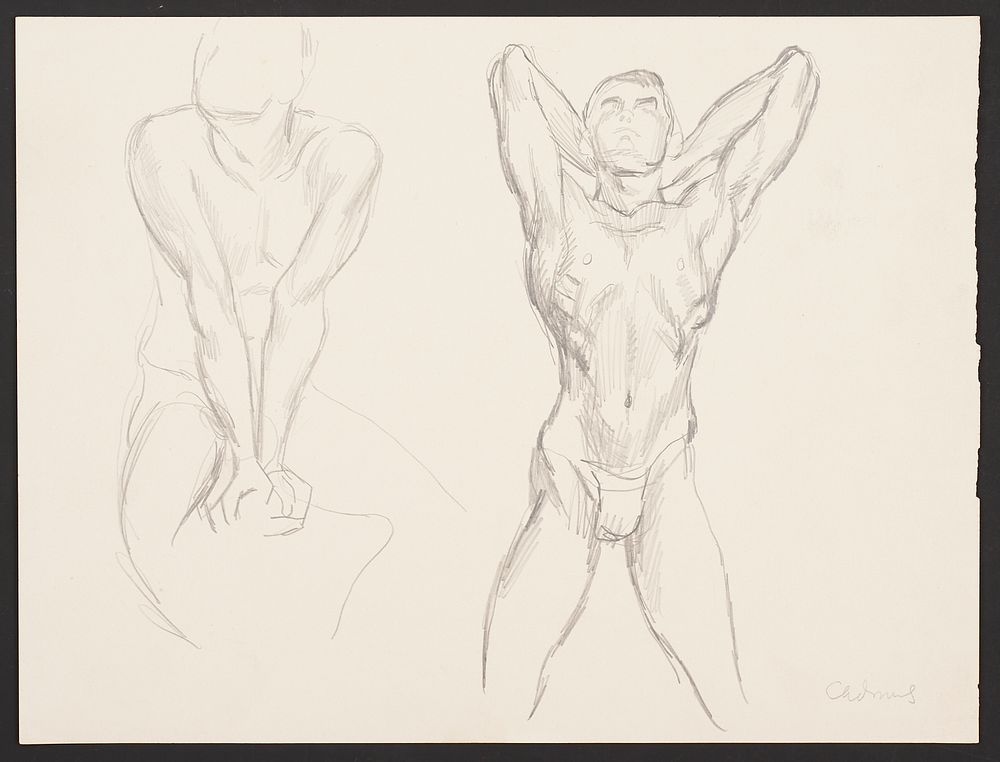 le_pho_banner 2 Paul Cadmus Two Male Nude Figures Graphite on Paper