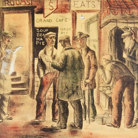 Dorothea Lau MN WPA Art Project Lithograph - "Evening in the Gateway"